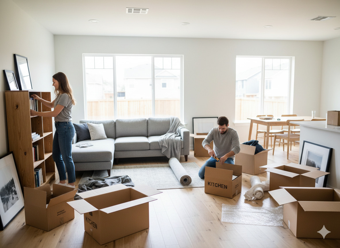 Utpakking og rydding på ny adresse